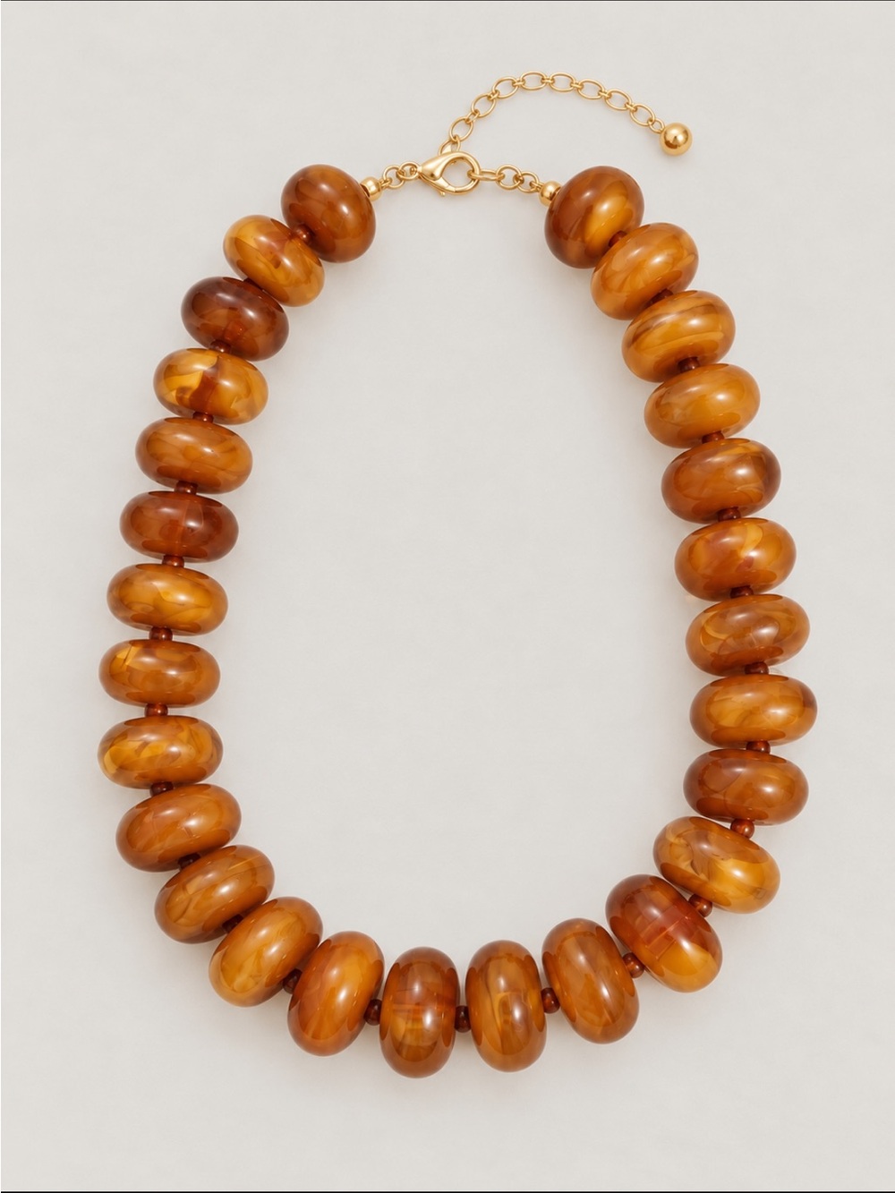 New! Carmel Brown Beaded Statement Necklace NWOT